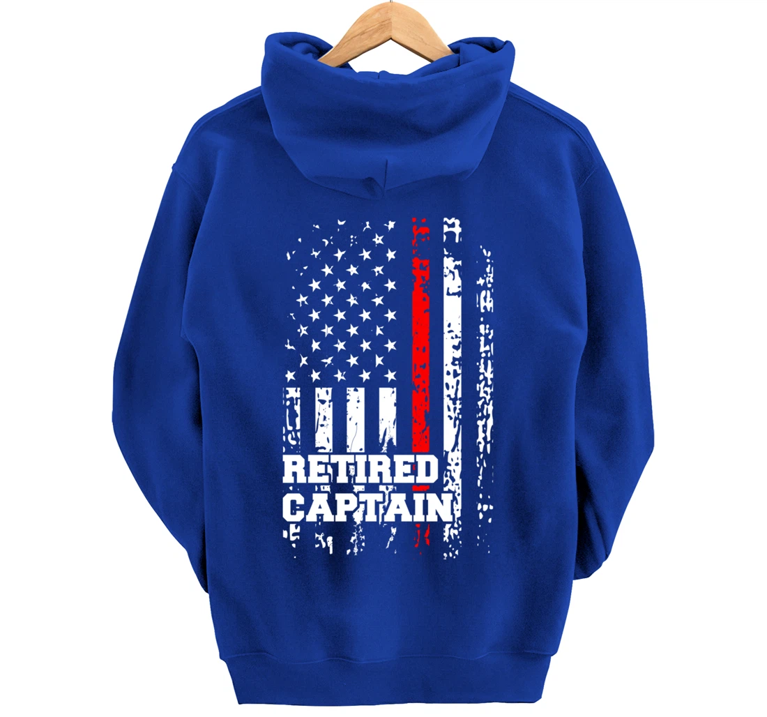 Retired Firefighter Captain Shirt Rank Retirement Gift Pullover Hoodie