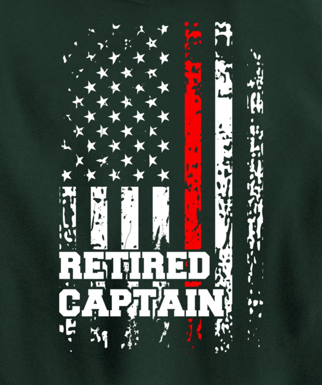 Retired Firefighter Captain Shirt Rank Retirement Gift Pullover Hoodie