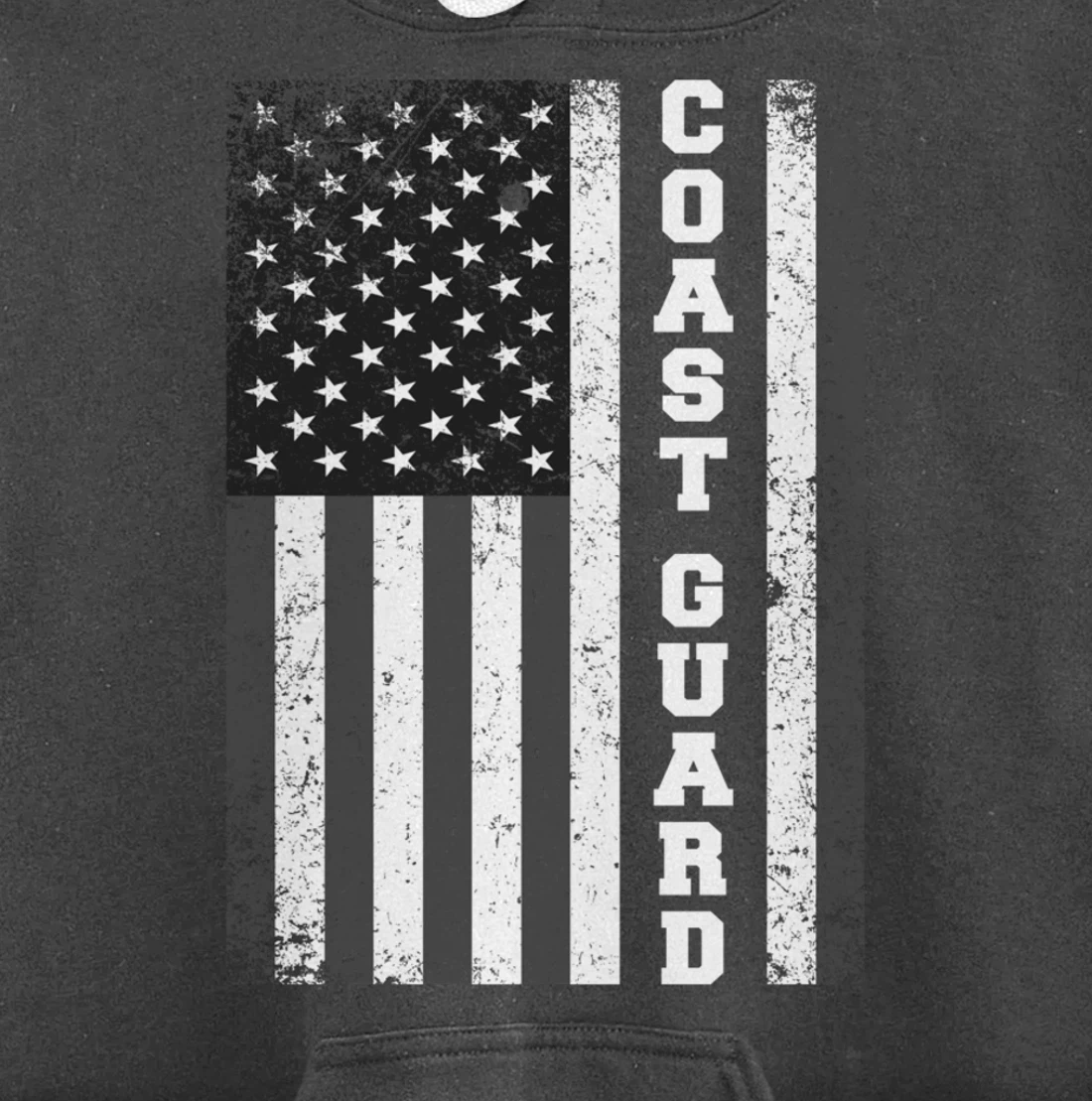 USA Coast Guard USCG Distressed American Flag Patriotic Pullover Hoodie