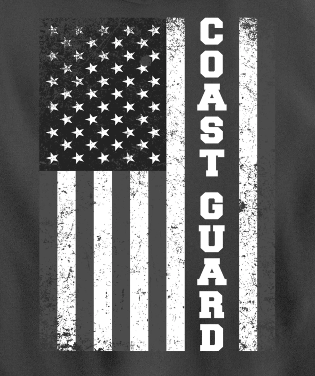 USA Coast Guard USCG Distressed American Flag Patriotic Pullover Hoodie