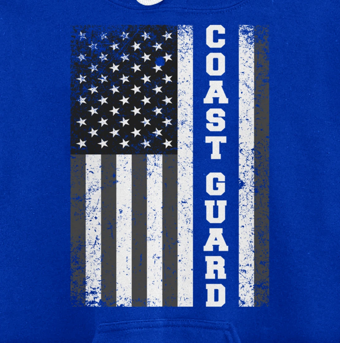 USA Coast Guard USCG Distressed American Flag Patriotic Pullover Hoodie