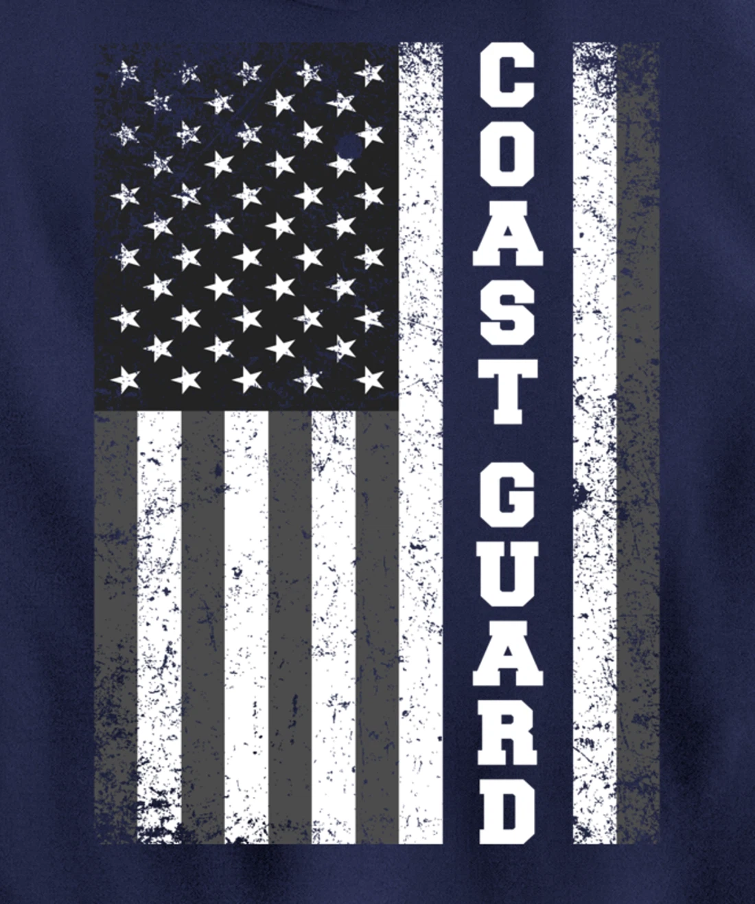 USA Coast Guard USCG Distressed American Flag Patriotic Pullover Hoodie