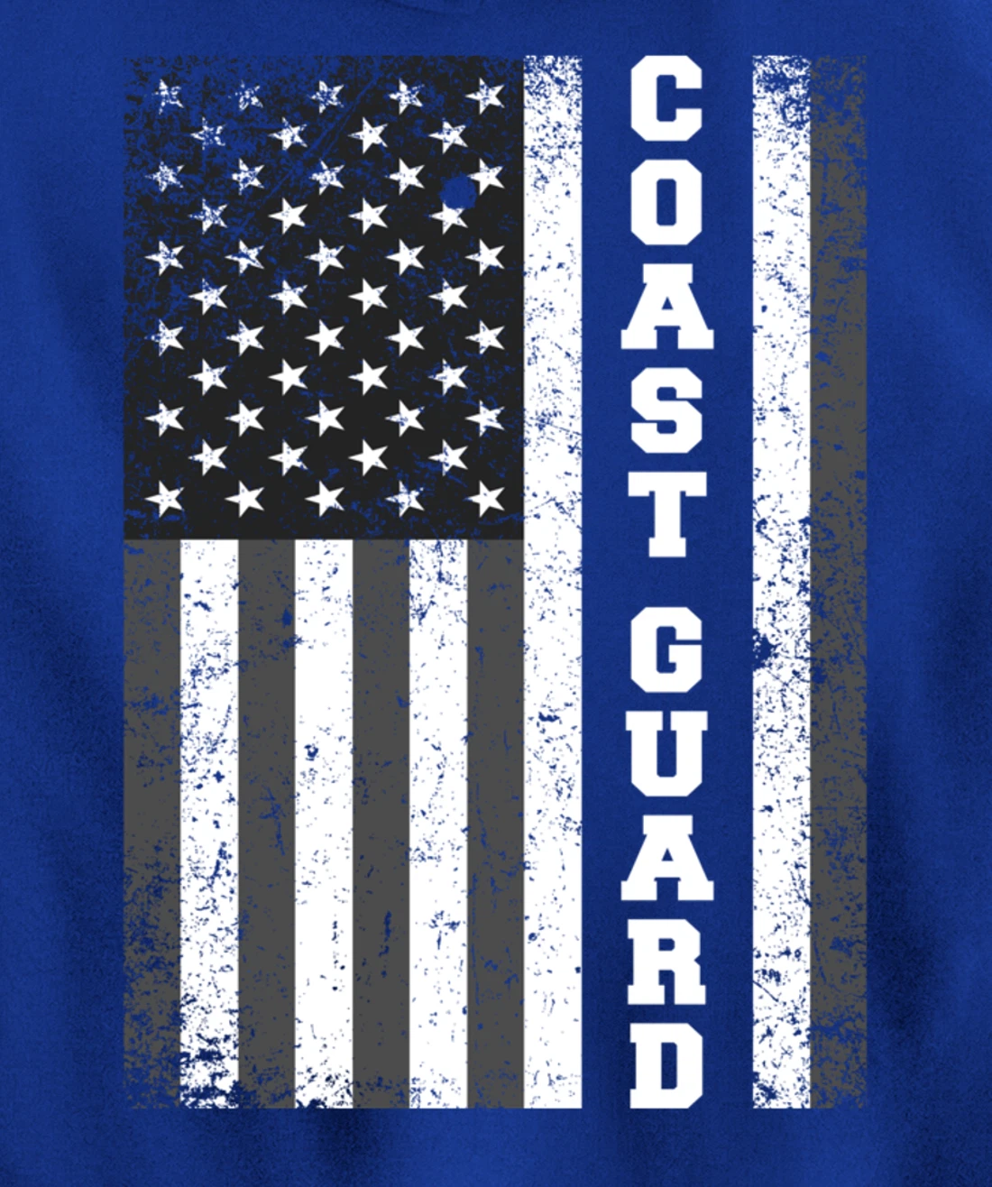 USA Coast Guard USCG Distressed American Flag Patriotic Pullover Hoodie