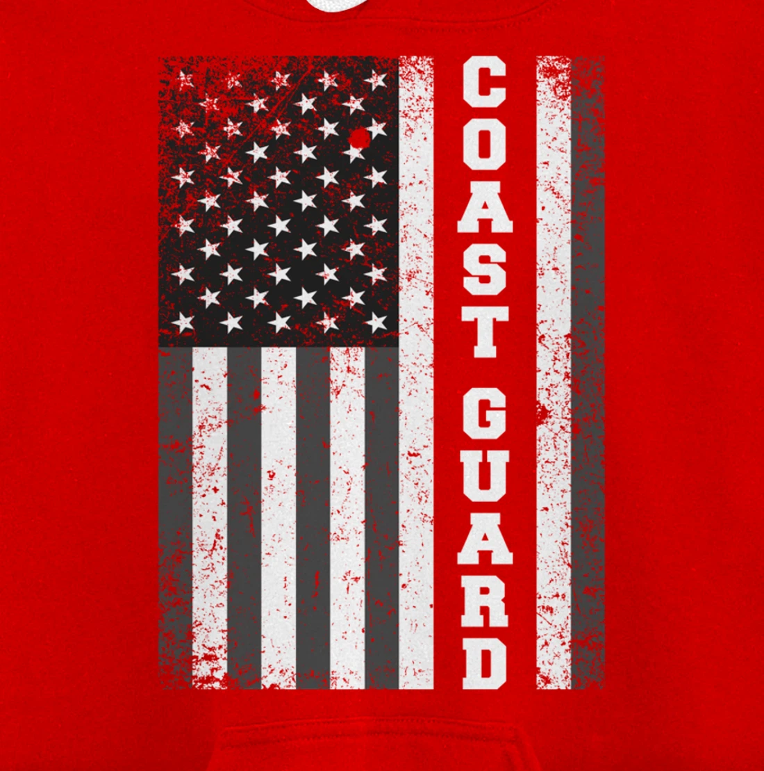 USA Coast Guard USCG Distressed American Flag Patriotic Pullover Hoodie