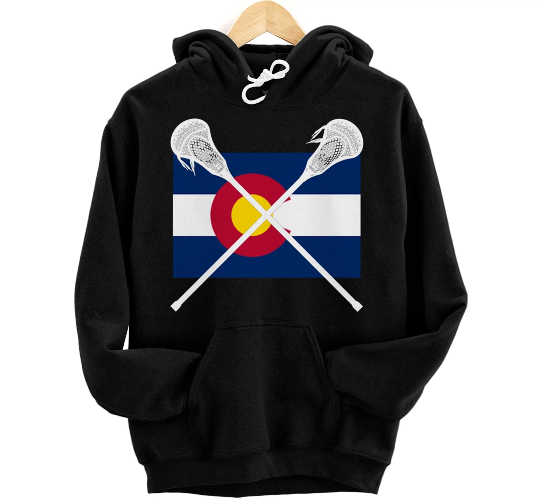 Colorado Flag Lacrosse Lax Player Team City State CO Gift Pullover Hoodie