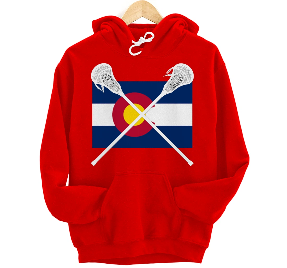 Colorado Flag Lacrosse Lax Player Team City State CO Gift Pullover Hoodie