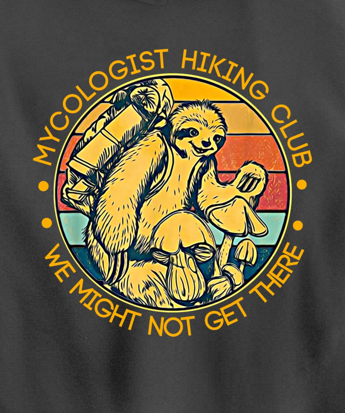 Mycologist Hiking Club We Might Not Get There - Sloth Gift Pullover Hoodie