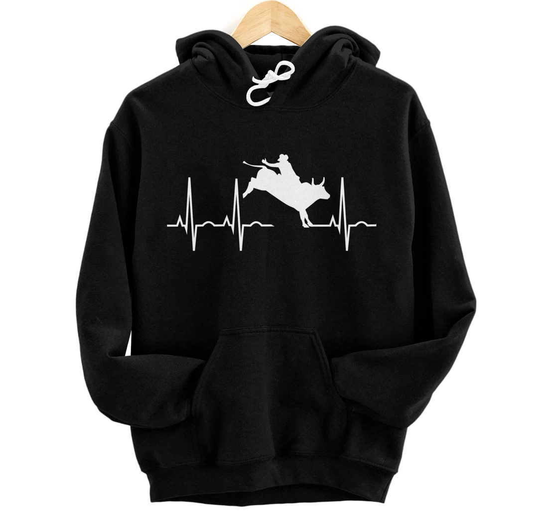 Bull Riding Hoodies for Men Women - Rodeo Lover Gift Pullover Hoodie