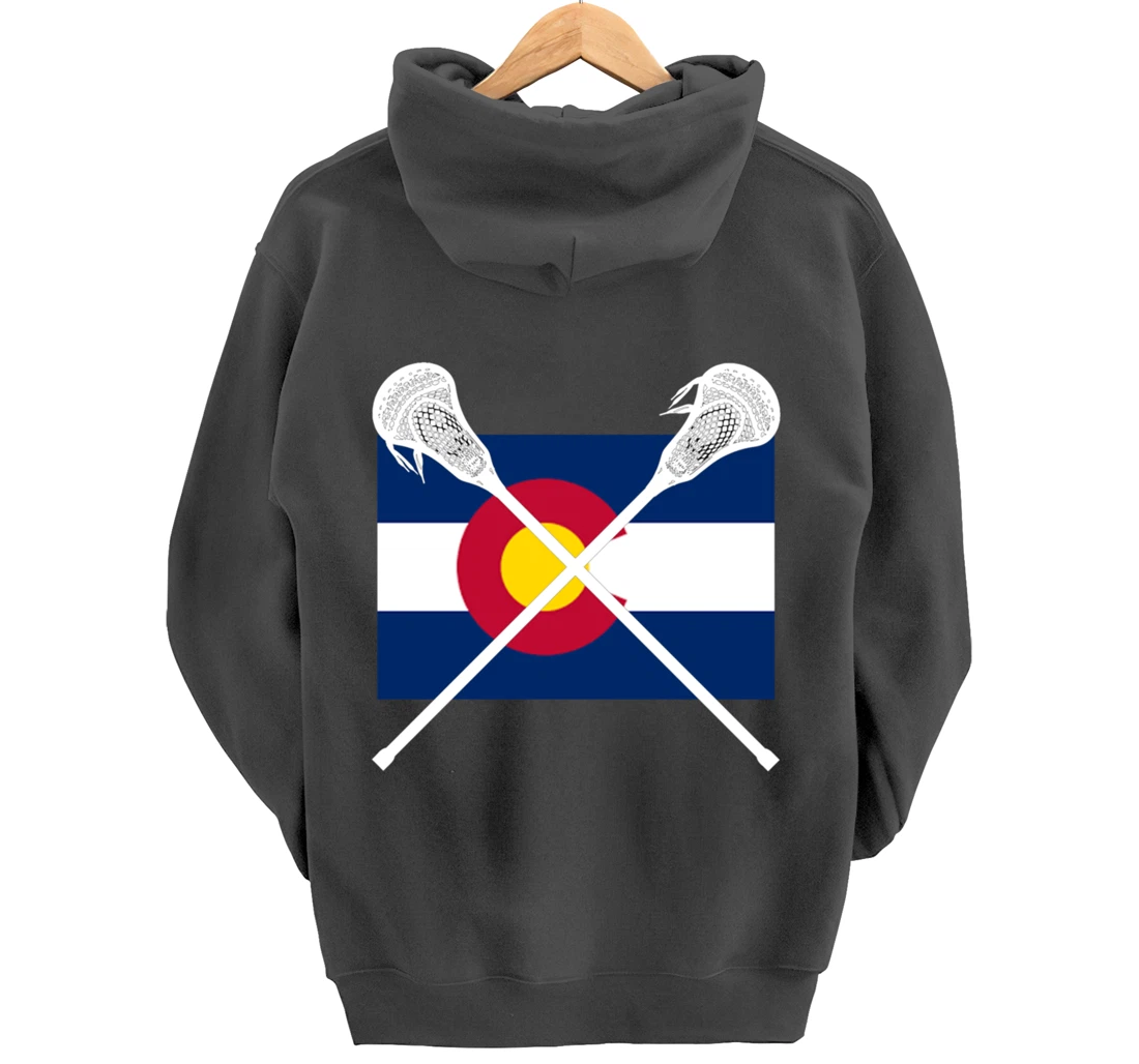 Colorado Flag Lacrosse Lax Player Team City State CO Gift Pullover Hoodie