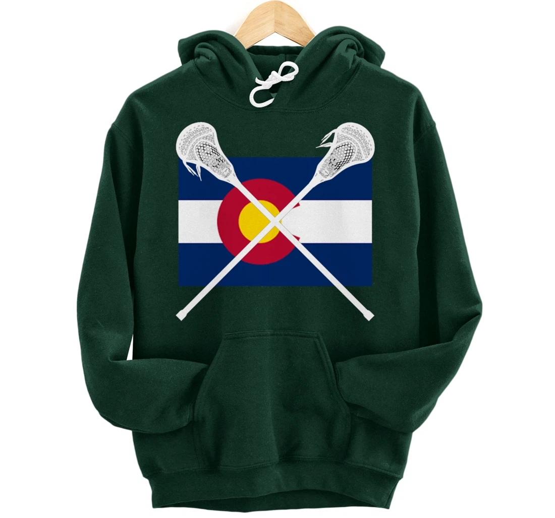 Colorado Flag Lacrosse Lax Player Team City State CO Gift Pullover Hoodie