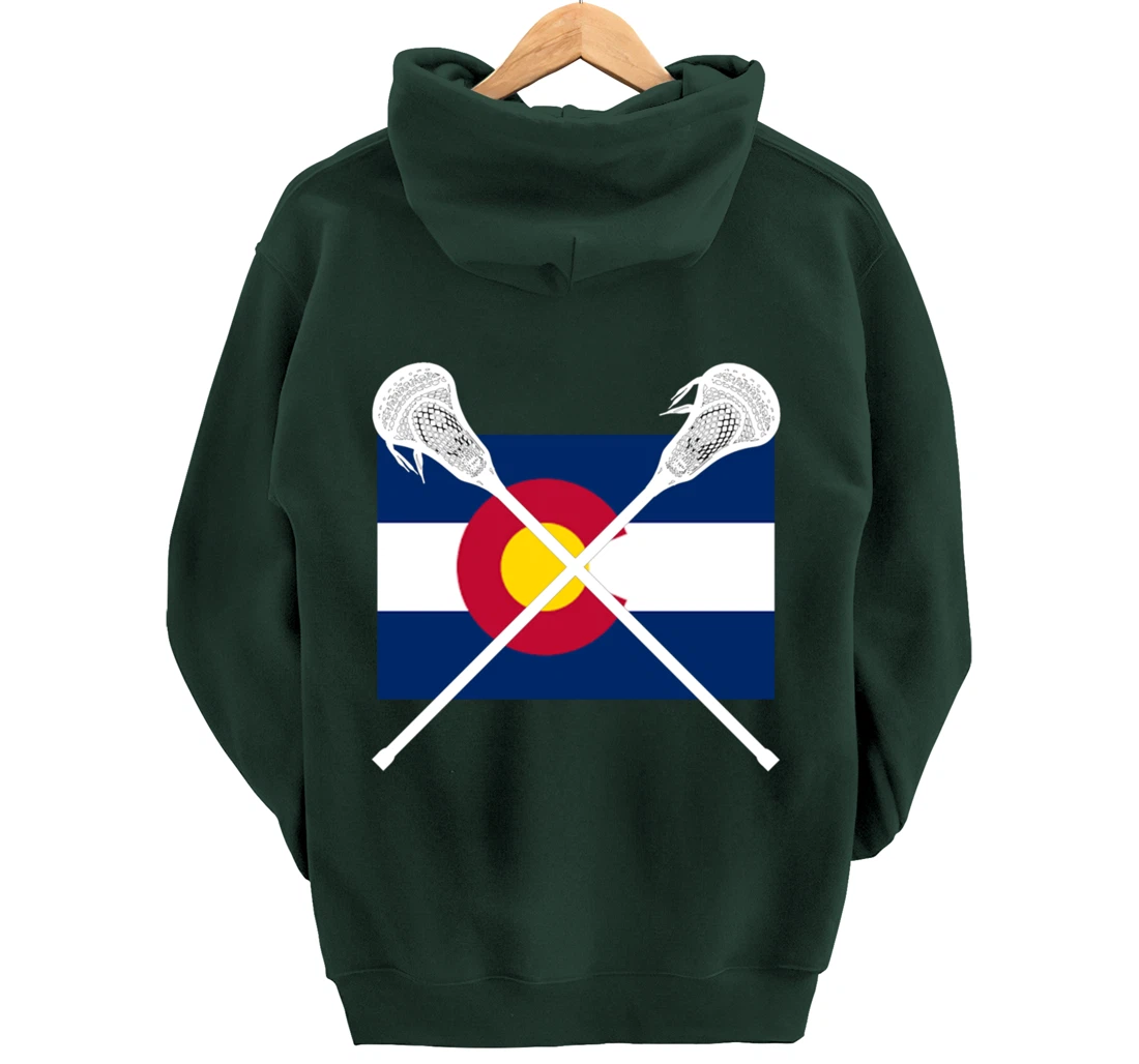 Colorado Flag Lacrosse Lax Player Team City State CO Gift Pullover Hoodie
