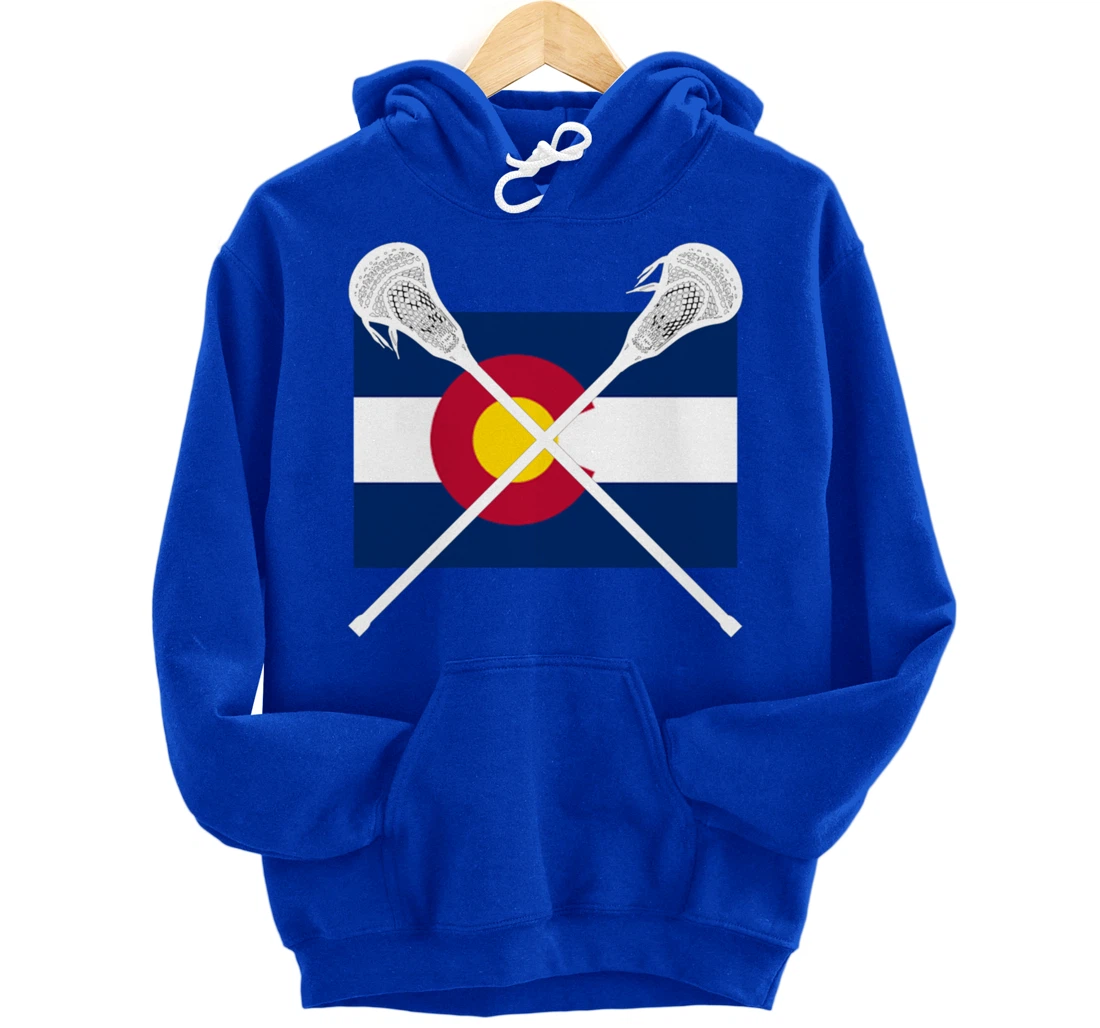 Colorado Flag Lacrosse Lax Player Team City State CO Gift Pullover Hoodie