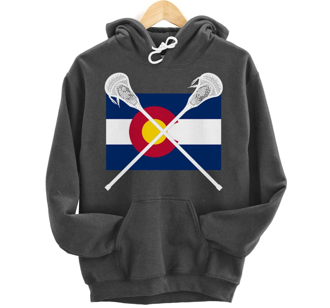 Colorado Flag Lacrosse Lax Player Team City State CO Gift Pullover Hoodie