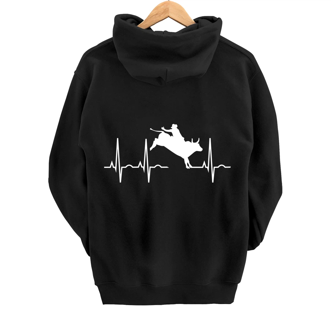 Bull Riding Hoodies for Men Women - Rodeo Lover Gift Pullover Hoodie
