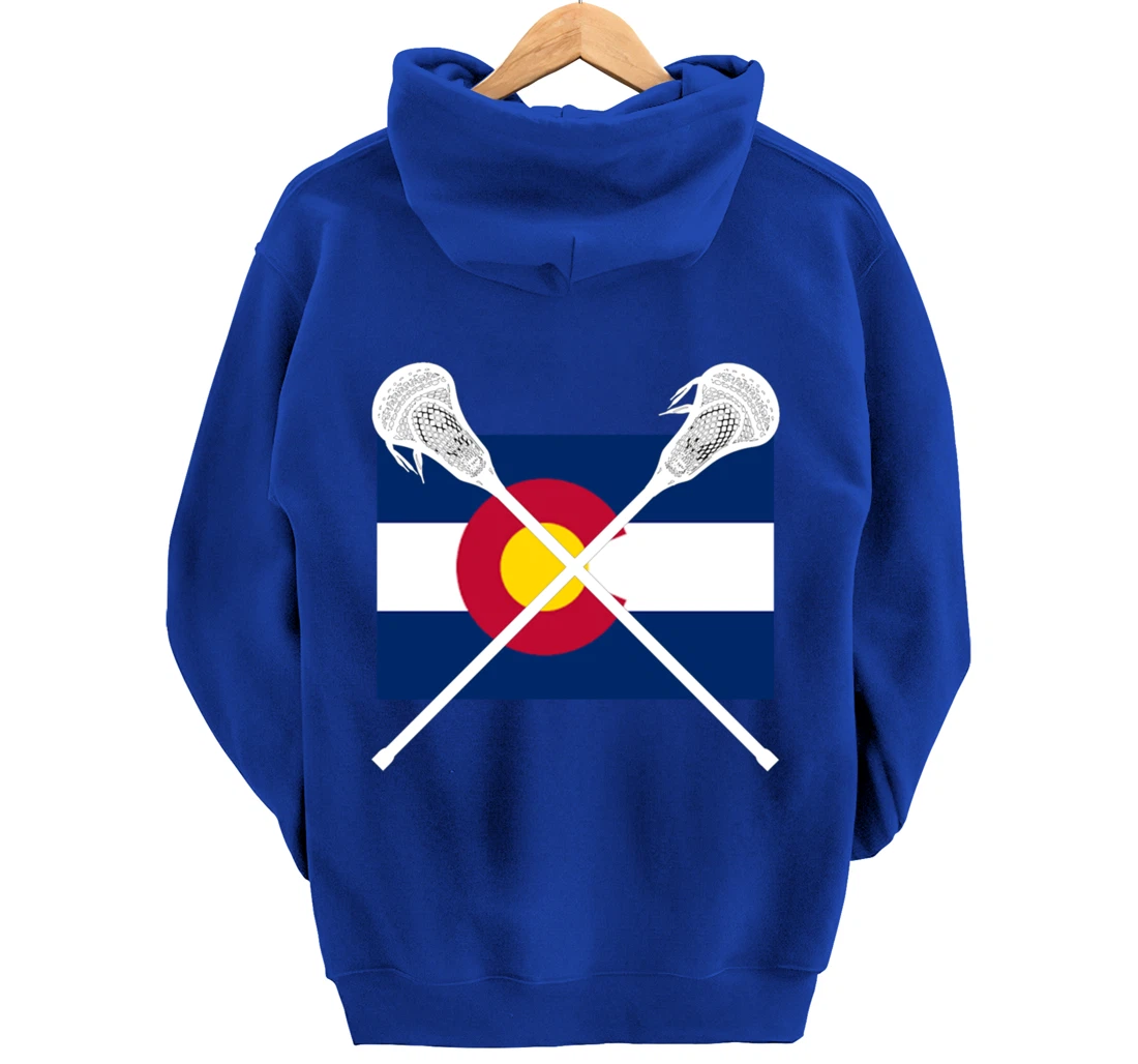 Colorado Flag Lacrosse Lax Player Team City State CO Gift Pullover Hoodie