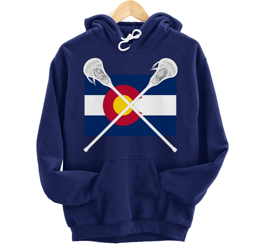 Colorado Flag Lacrosse Lax Player Team City State CO Gift Pullover Hoodie