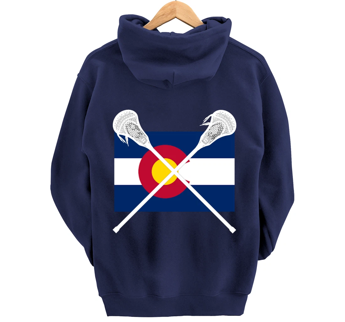 Colorado Flag Lacrosse Lax Player Team City State CO Gift Pullover Hoodie