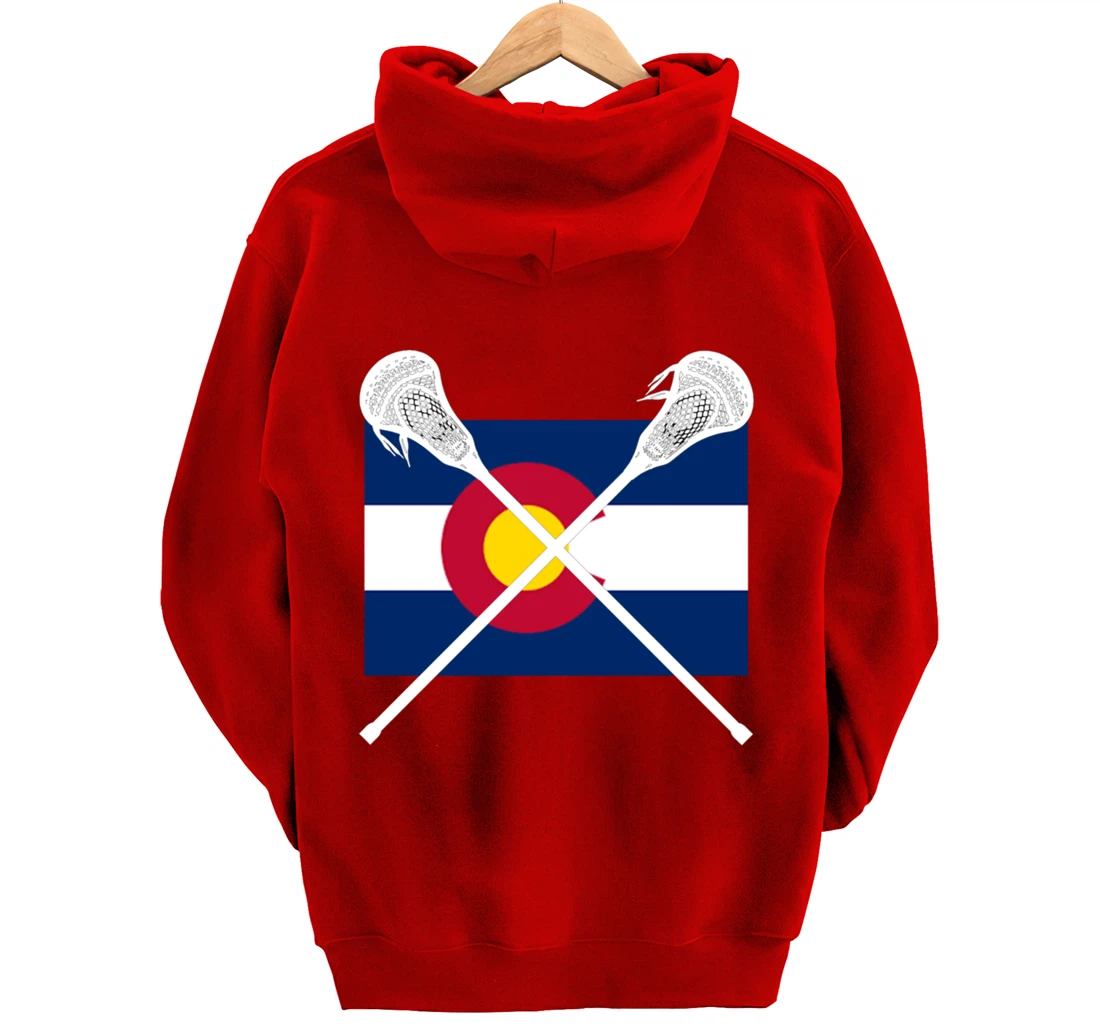 Colorado Flag Lacrosse Lax Player Team City State CO Gift Pullover Hoodie