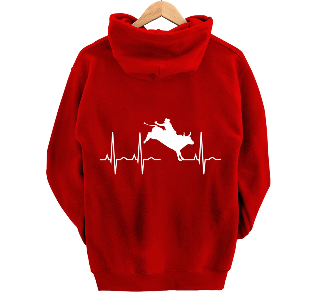 Bull Riding Hoodies for Men Women - Rodeo Lover Gift Pullover Hoodie