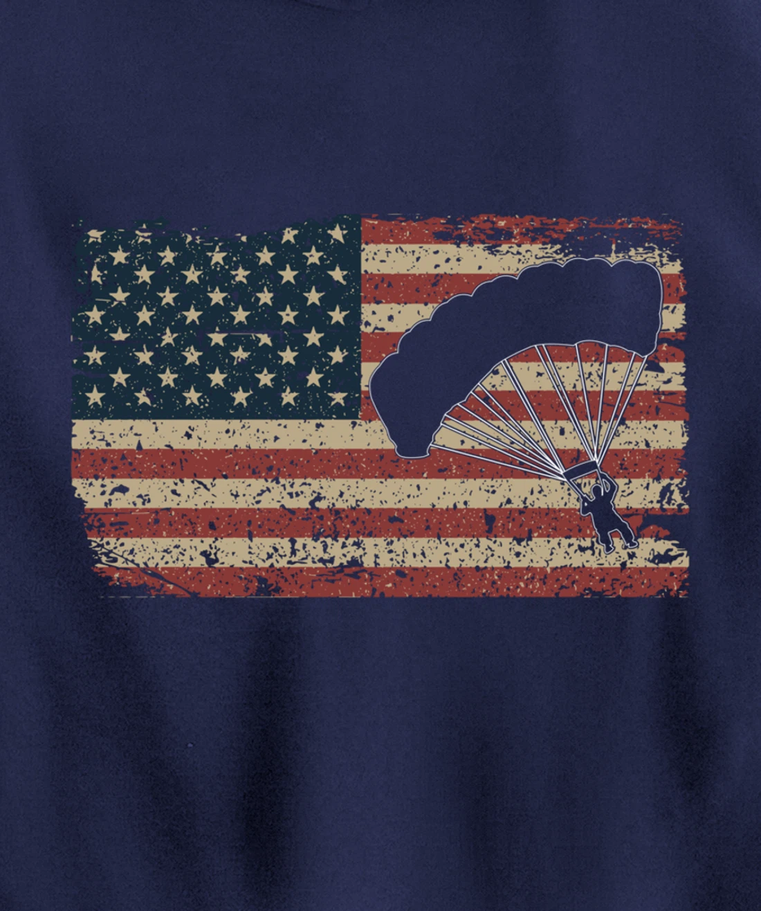 Skydiver America Flag Gift Parachutist Skydive Parachute Pullover Hoodie