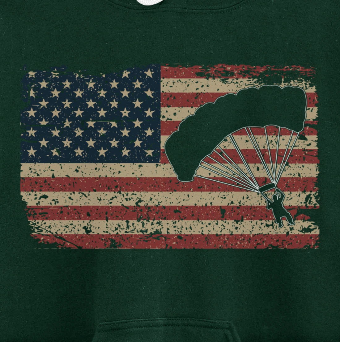 Skydiver America Flag Gift Parachutist Skydive Parachute Pullover Hoodie