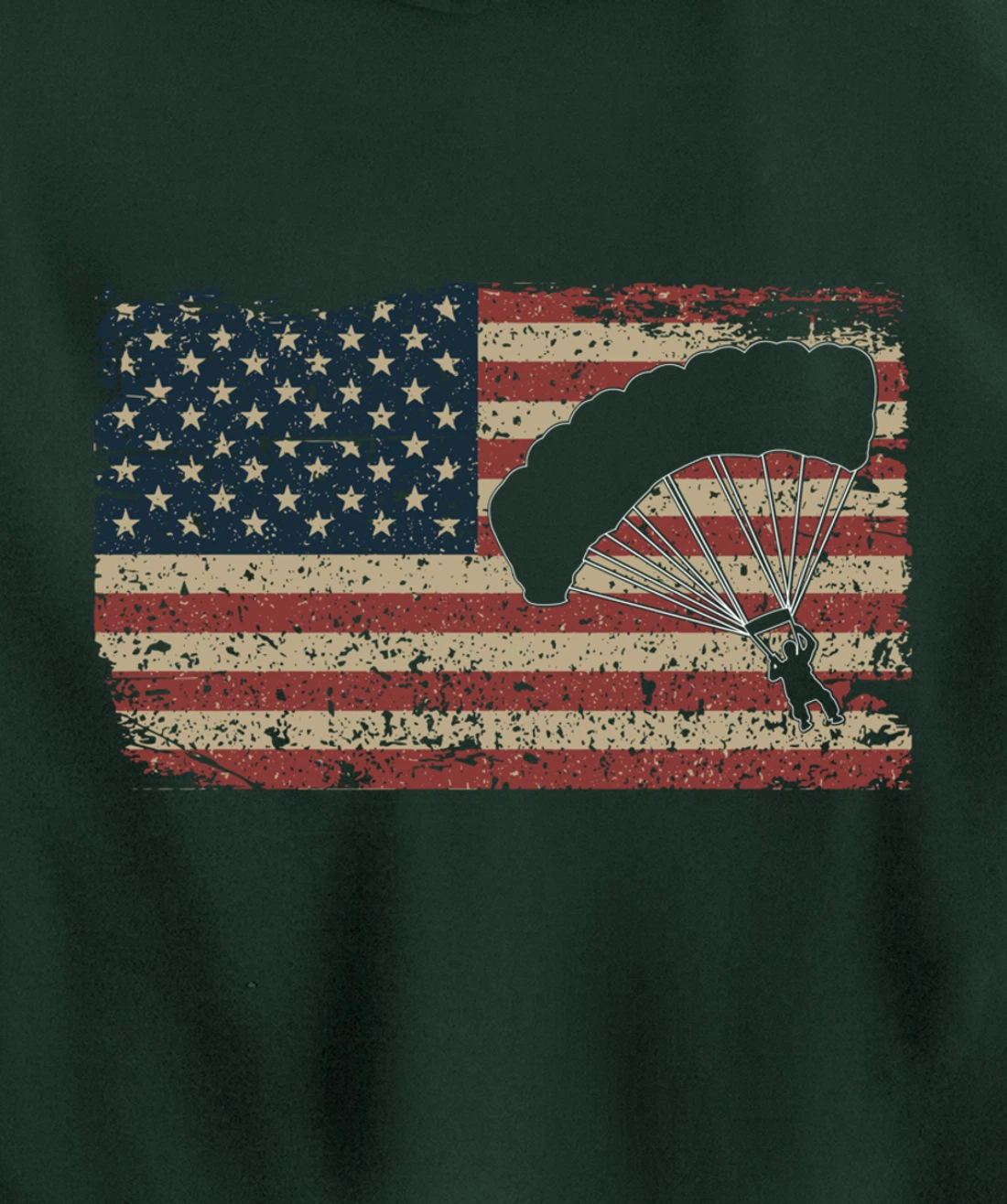 Skydiver America Flag Gift Parachutist Skydive Parachute Pullover Hoodie