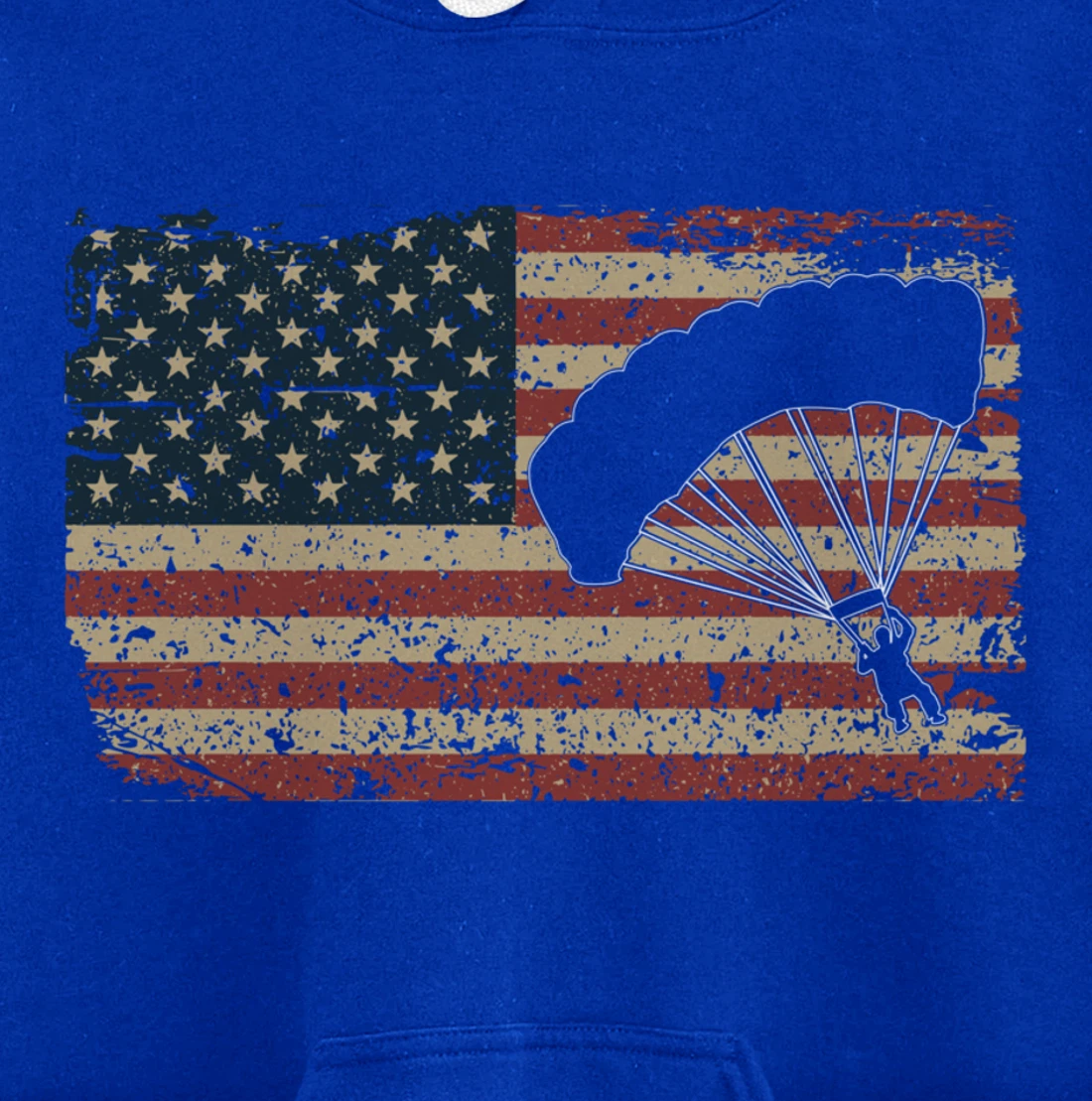 Skydiver America Flag Gift Parachutist Skydive Parachute Pullover Hoodie