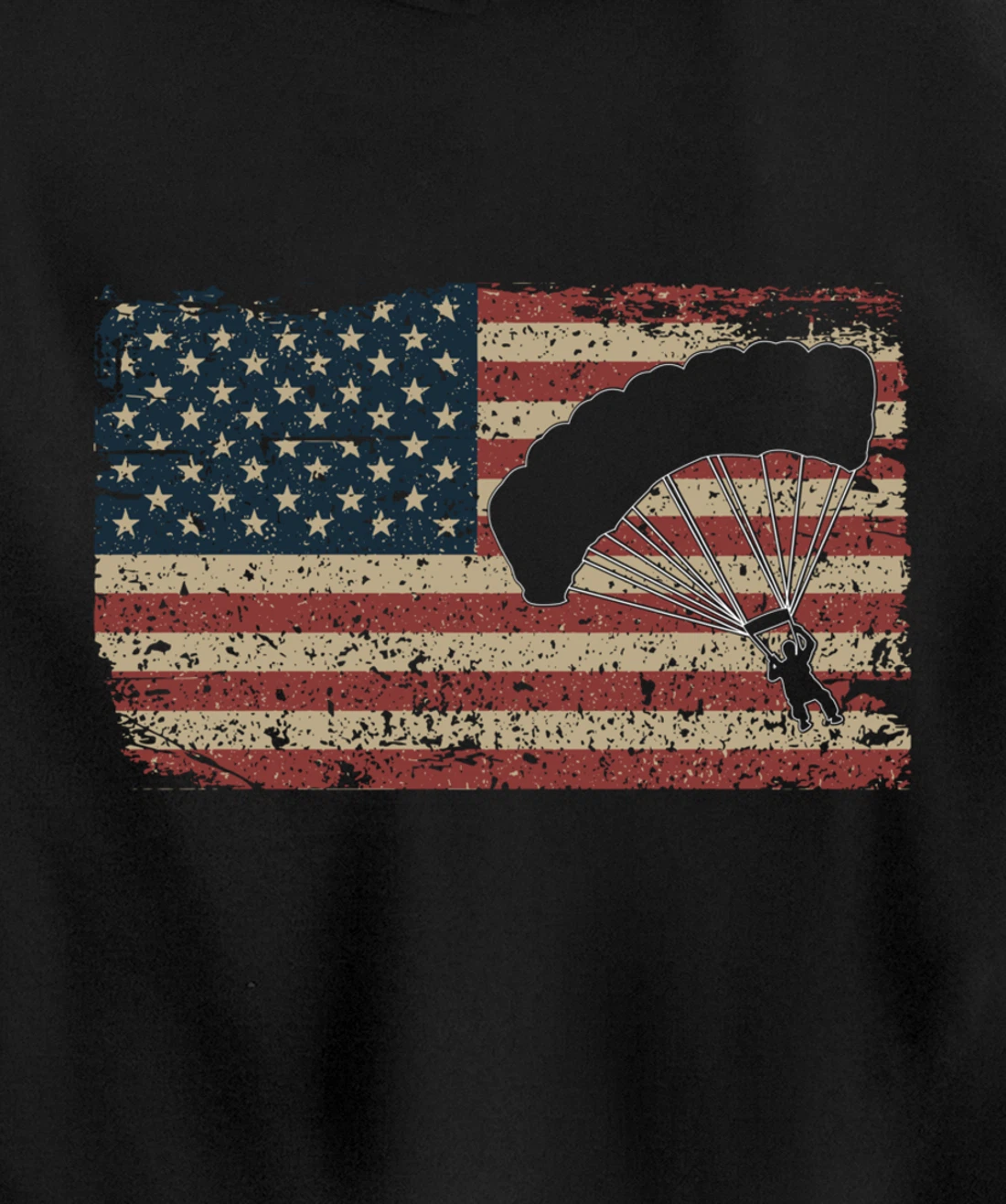 Skydiver America Flag Gift Parachutist Skydive Parachute Pullover Hoodie