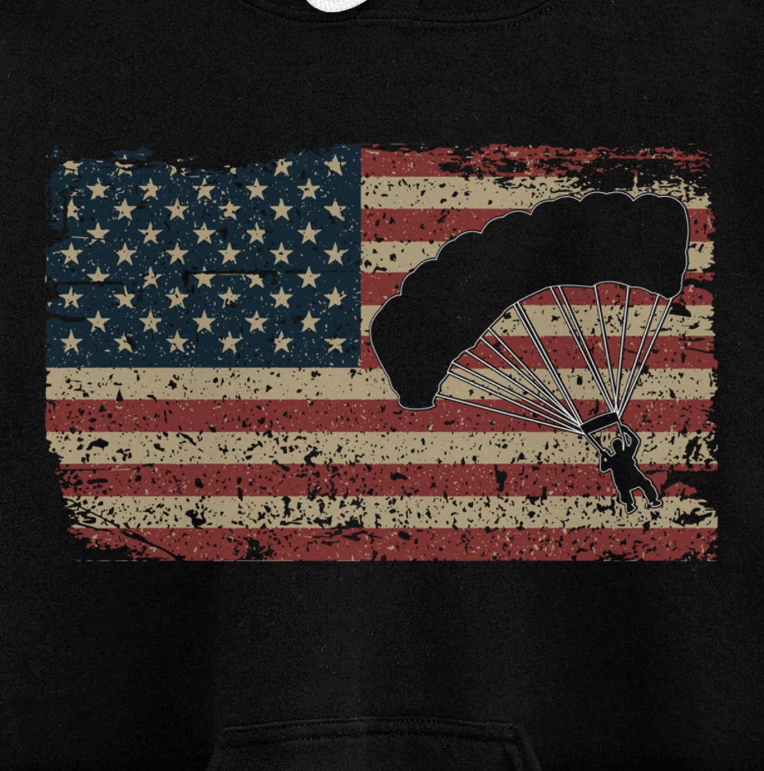 Skydiver America Flag Gift Parachutist Skydive Parachute Pullover Hoodie