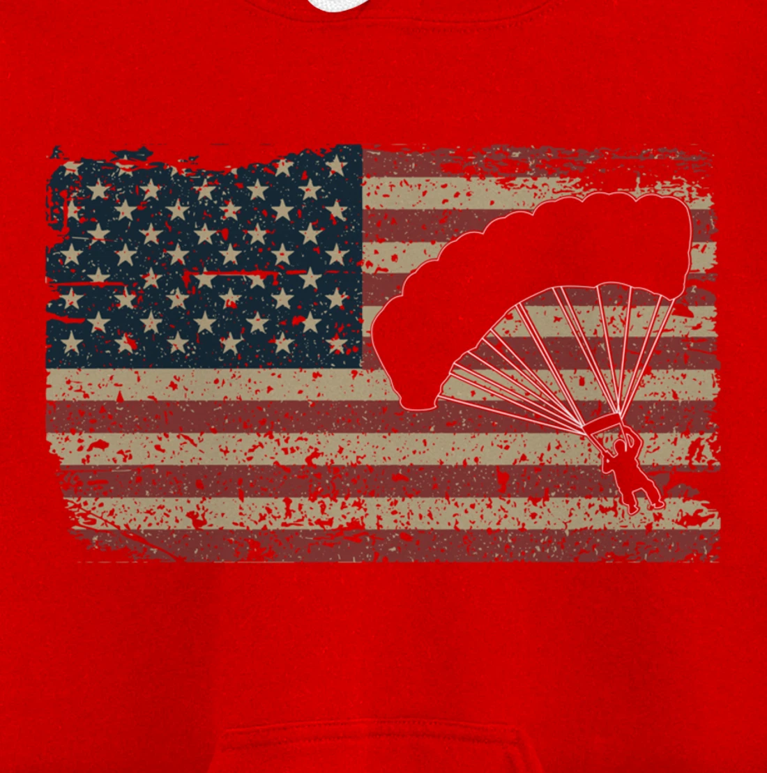 Skydiver America Flag Gift Parachutist Skydive Parachute Pullover Hoodie