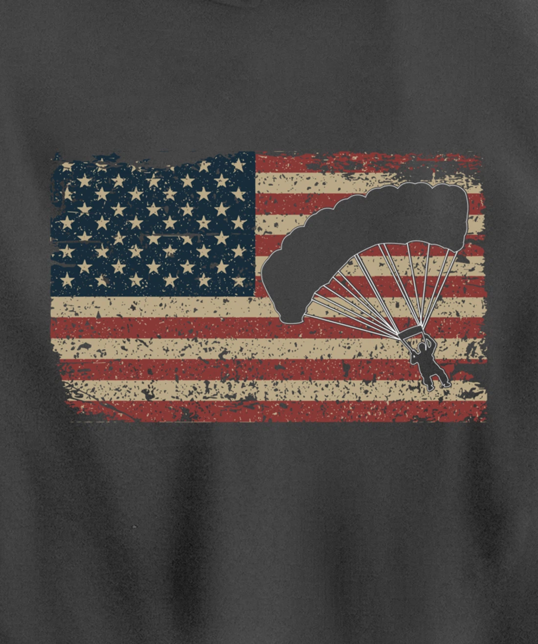 Skydiver America Flag Gift Parachutist Skydive Parachute Pullover Hoodie