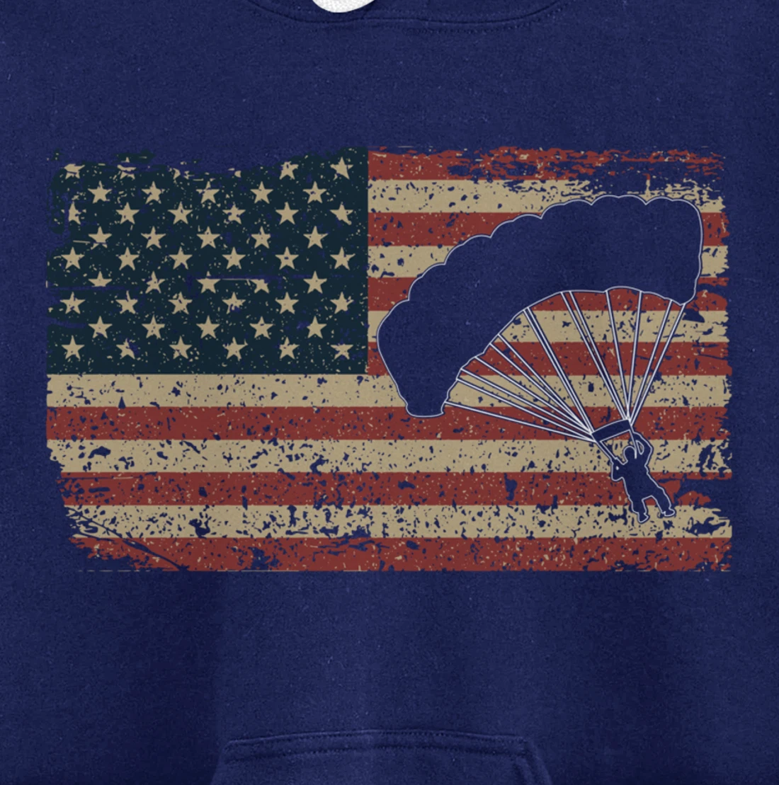 Skydiver America Flag Gift Parachutist Skydive Parachute Pullover Hoodie