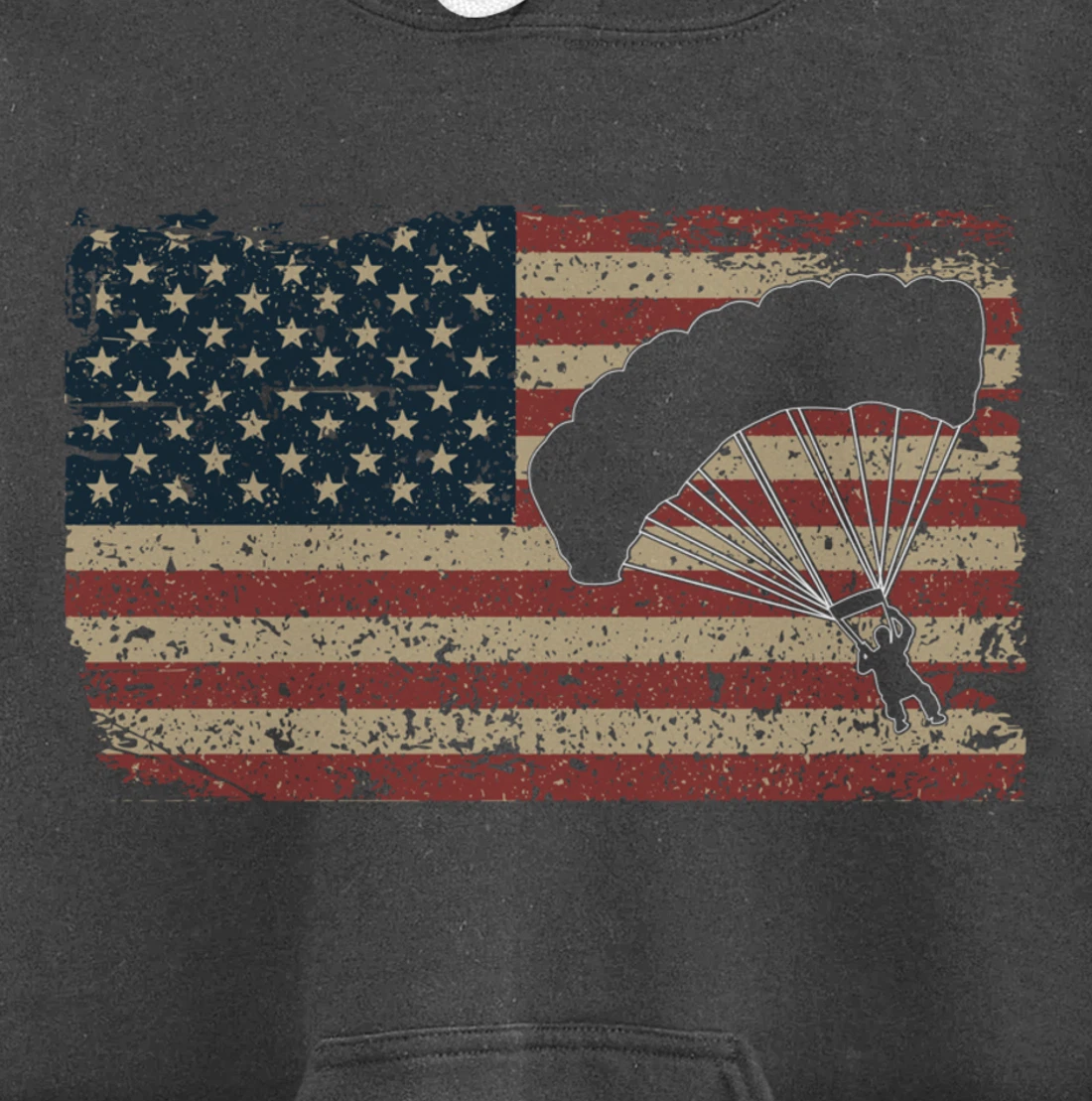 Skydiver America Flag Gift Parachutist Skydive Parachute Pullover Hoodie