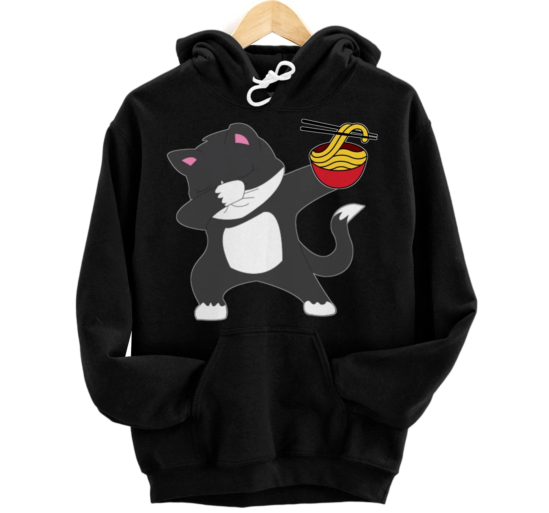 Dabbing Kitty Cat Ramen Kawaii Anime Japanese Dance Gift Pullover Hoodie