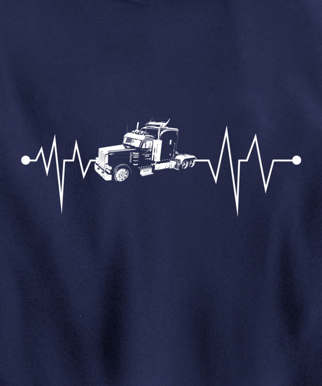 Semi-Truck Driver Heartbeat | Proud Trucking Career Gift Pullover Hoodie