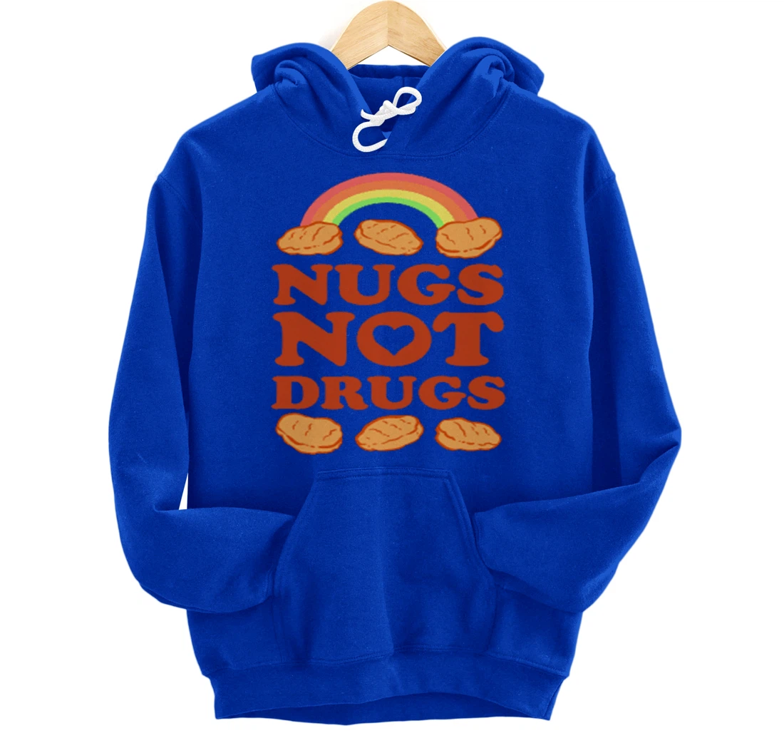 Nugs Not Drugs Costume, Fast Food Pun, Funny Chicken Nugget Pullover Hoodie