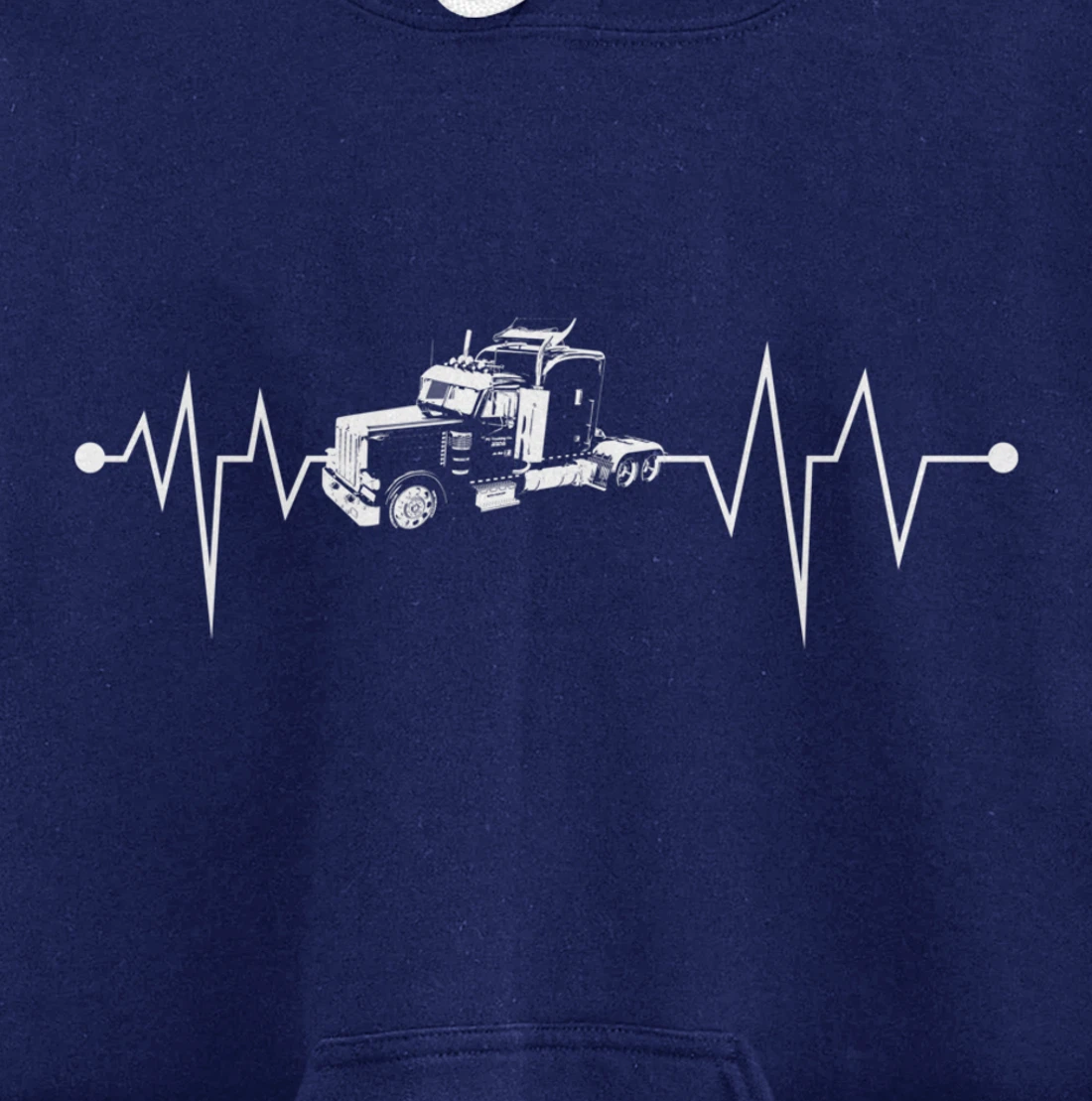 Semi-Truck Driver Heartbeat | Proud Trucking Career Gift Pullover Hoodie