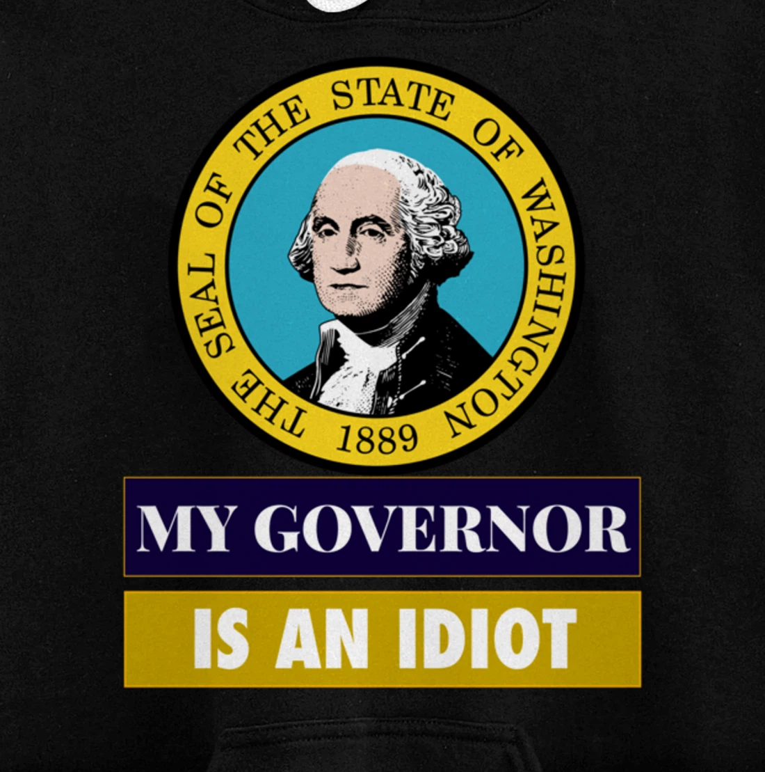 My Governor Is An Idiot Washington Humorous Gift Pullover Hoodie