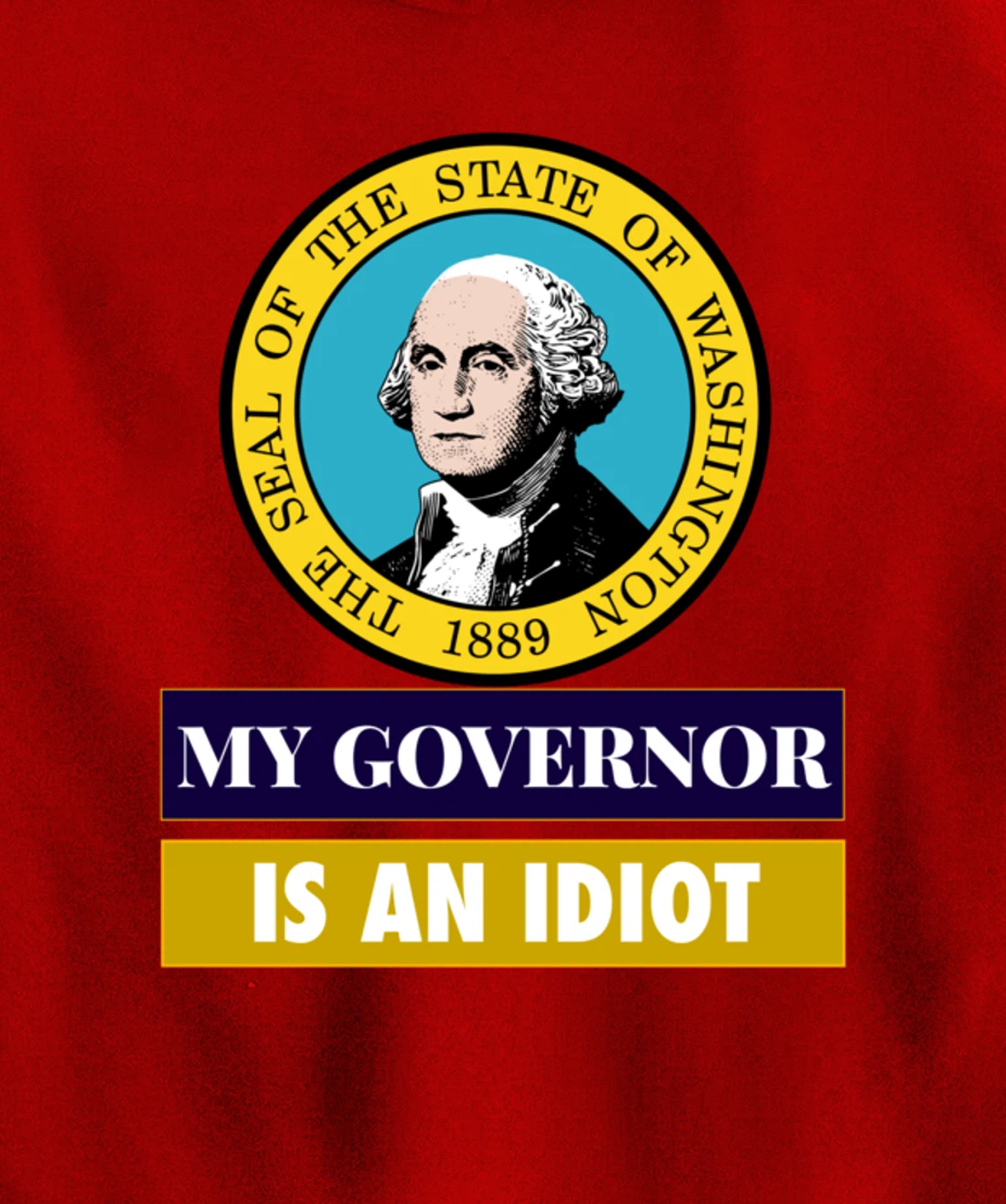 My Governor Is An Idiot Washington Humorous Gift Pullover Hoodie