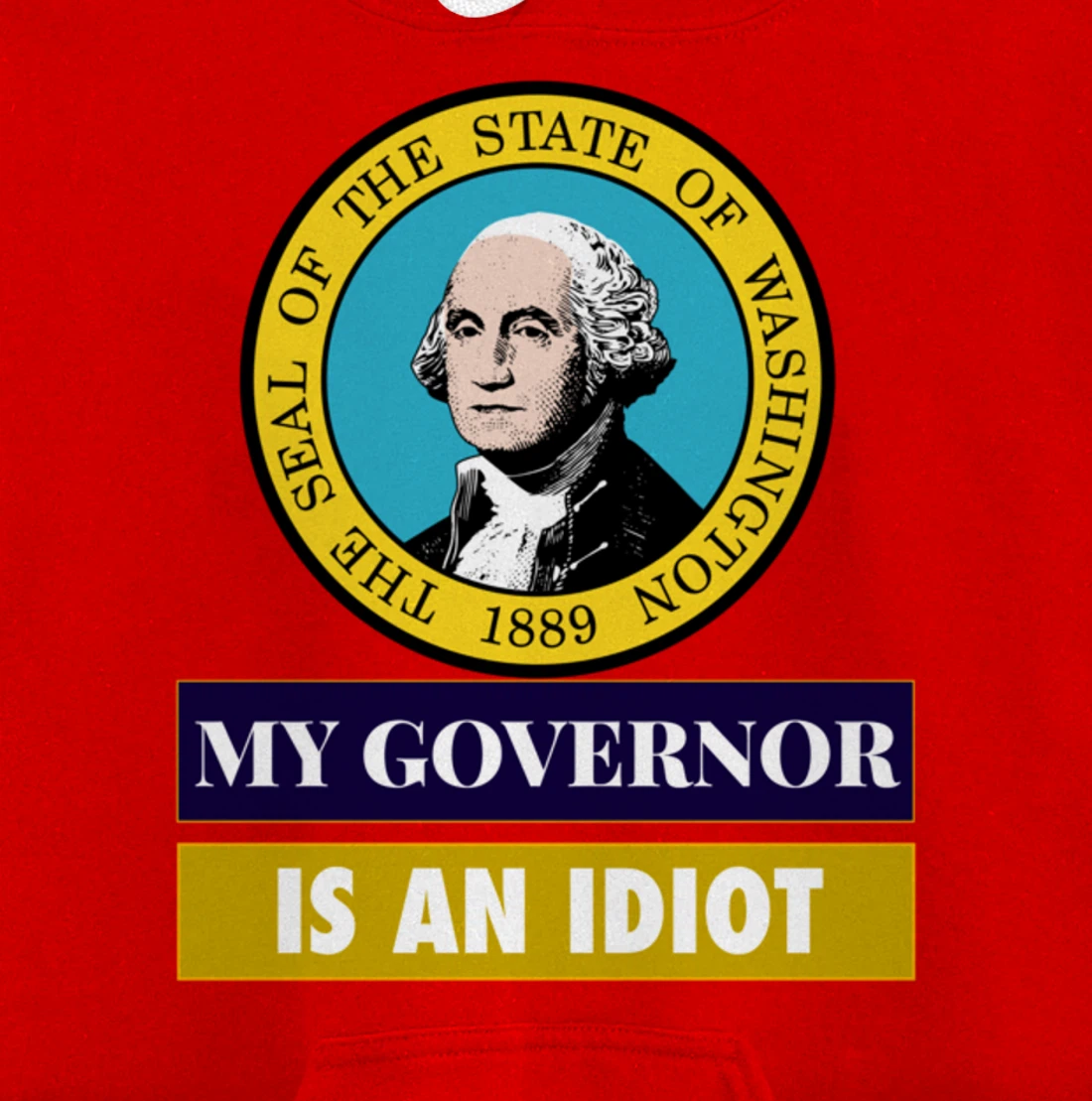 My Governor Is An Idiot Washington Humorous Gift Pullover Hoodie