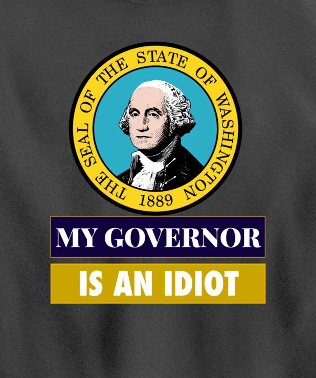 My Governor Is An Idiot Washington Humorous Gift Pullover Hoodie