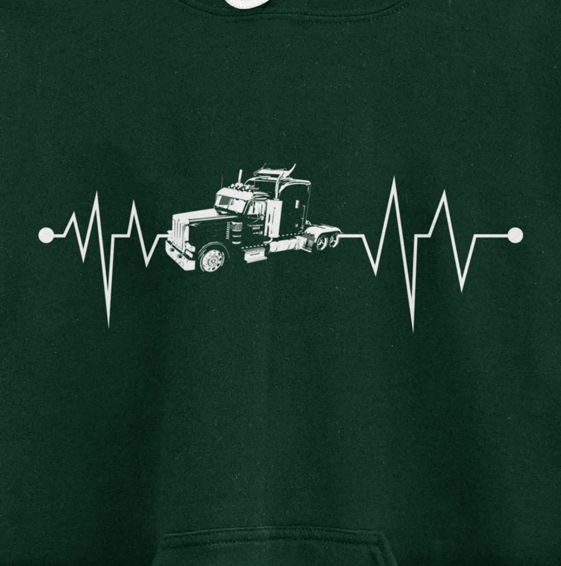 Semi-Truck Driver Heartbeat | Proud Trucking Career Gift Pullover Hoodie