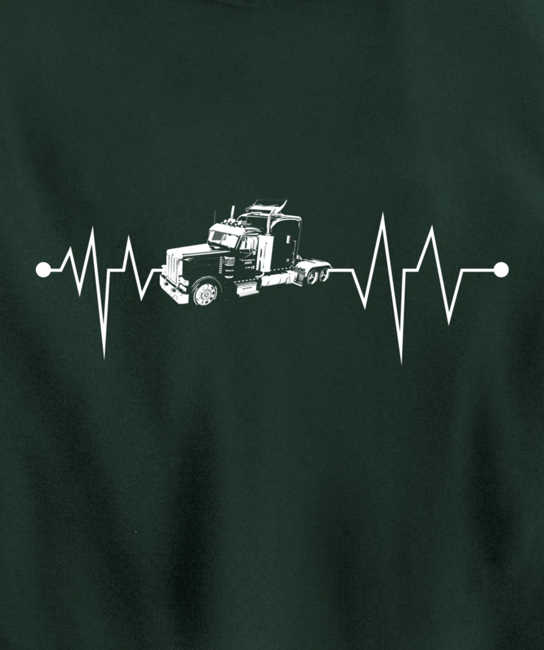 Semi-Truck Driver Heartbeat | Proud Trucking Career Gift Pullover Hoodie