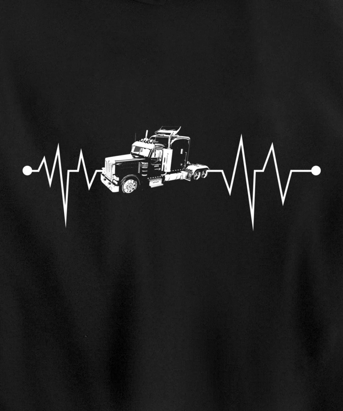 Semi-Truck Driver Heartbeat | Proud Trucking Career Gift Pullover Hoodie