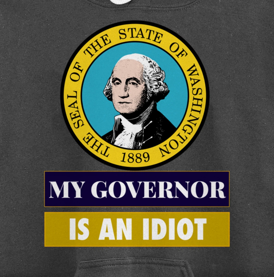 My Governor Is An Idiot Washington Humorous Gift Pullover Hoodie