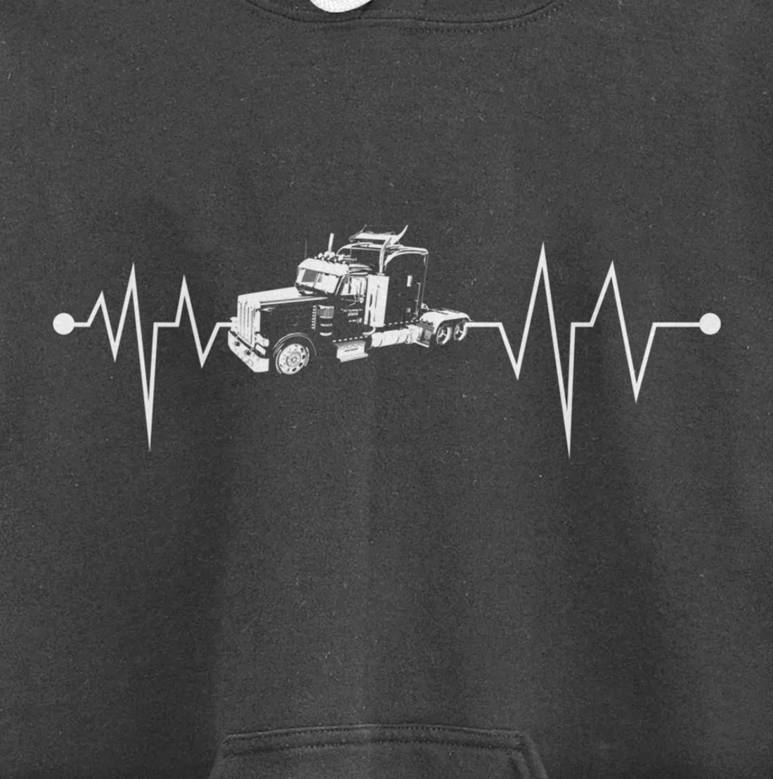Semi-Truck Driver Heartbeat | Proud Trucking Career Gift Pullover Hoodie