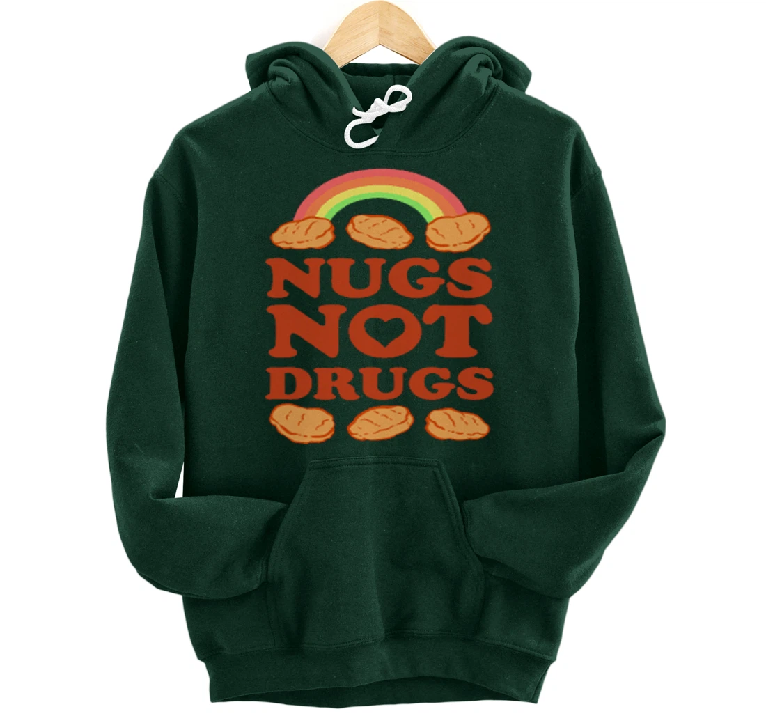 Nugs Not Drugs Costume, Fast Food Pun, Funny Chicken Nugget Pullover Hoodie