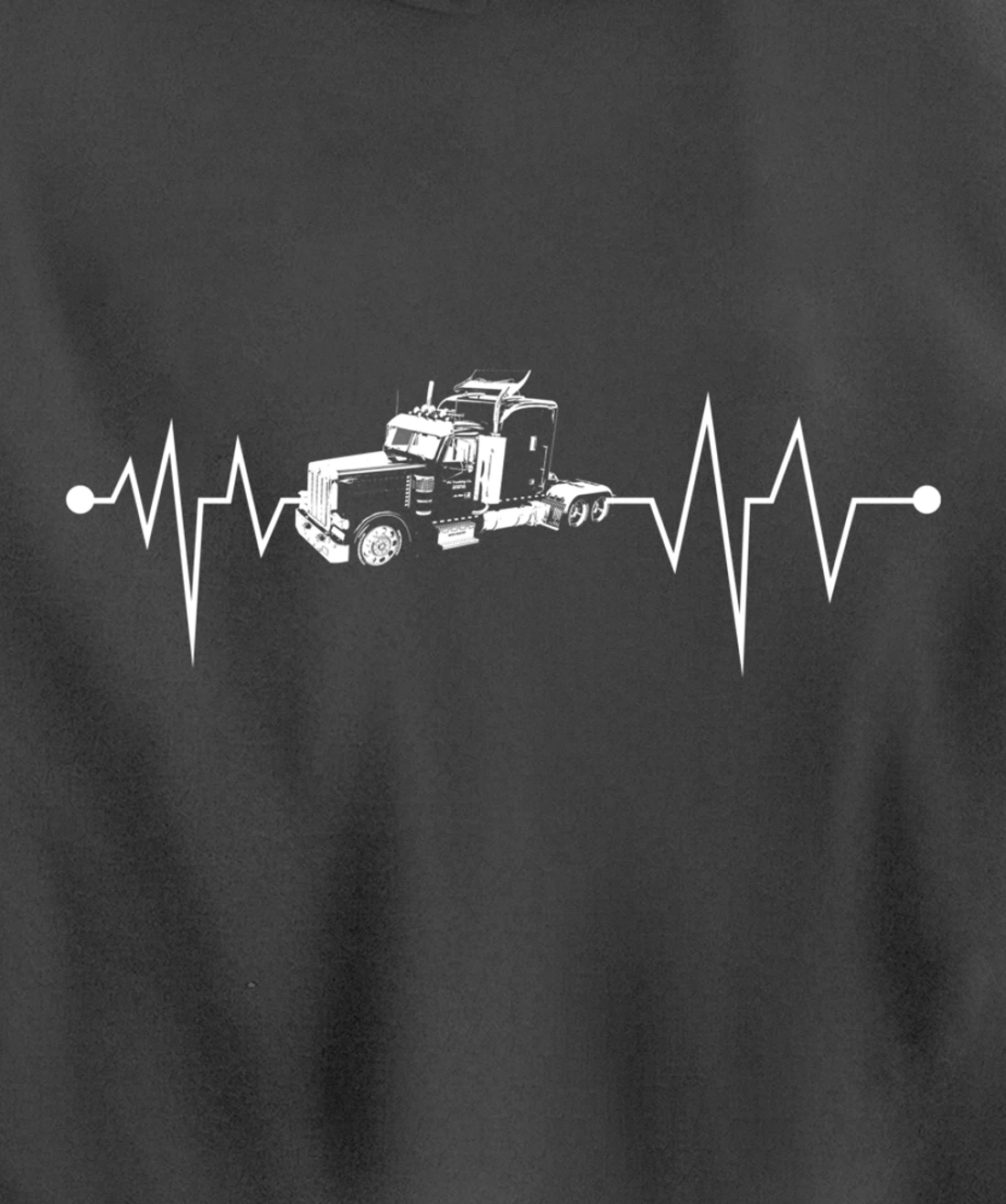 Semi-Truck Driver Heartbeat | Proud Trucking Career Gift Pullover Hoodie