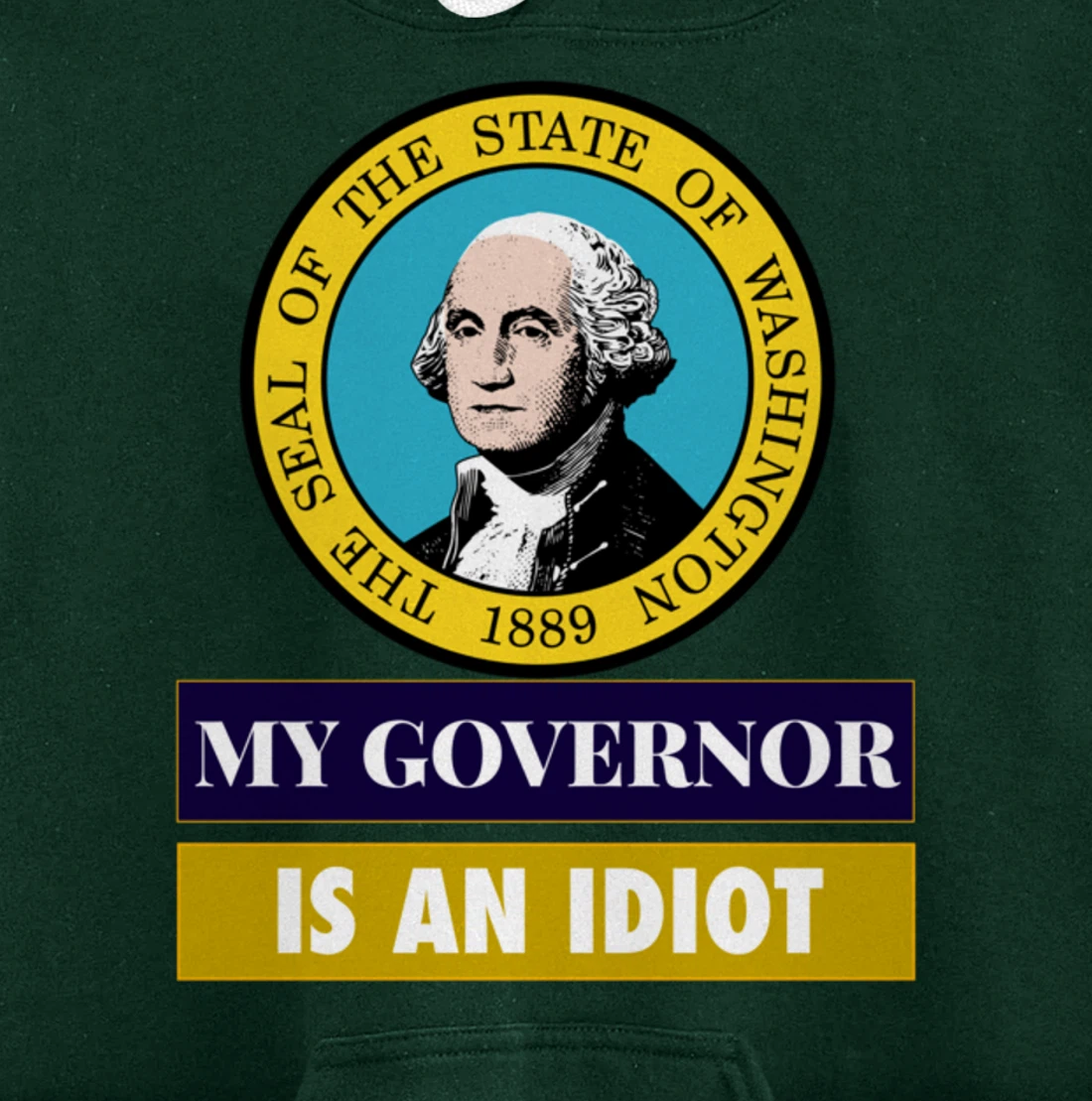 My Governor Is An Idiot Washington Humorous Gift Pullover Hoodie