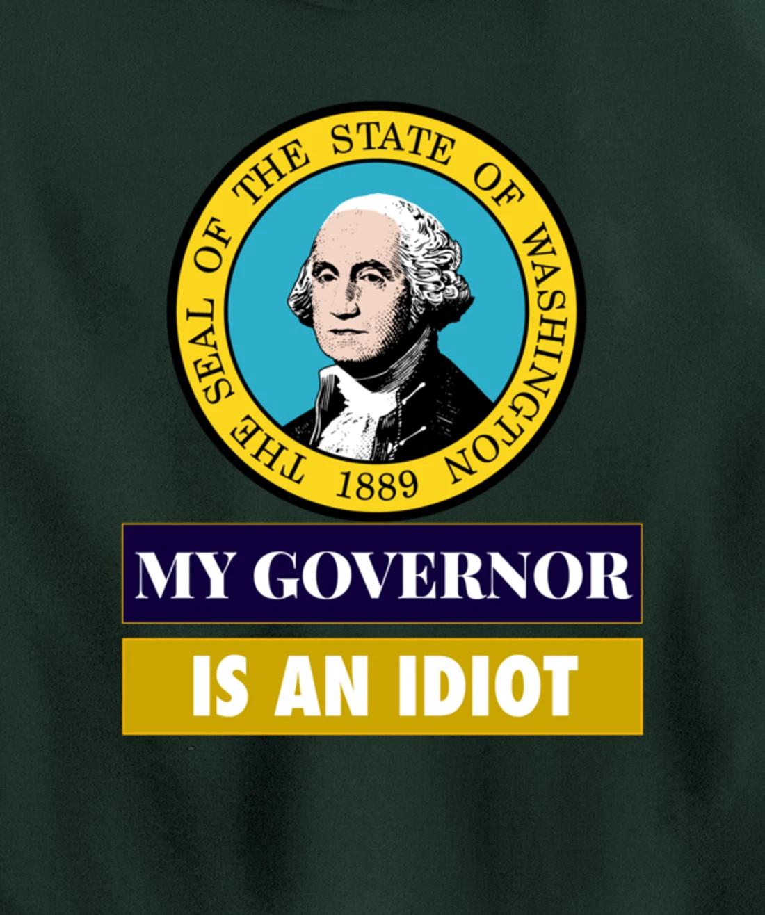 My Governor Is An Idiot Washington Humorous Gift Pullover Hoodie
